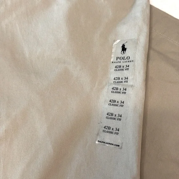 Polo Ralph Lauren Stretch Classic Fit Flat Front Khaki Pants- 42”x34” - Picture 8 of 15